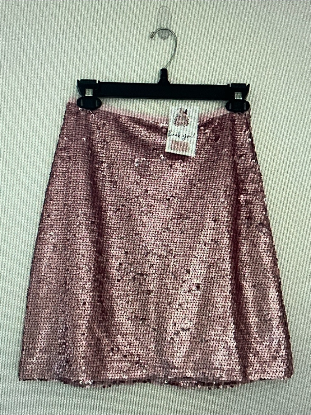 Buddy Love Rose Pink Sequin Pencil Skirt